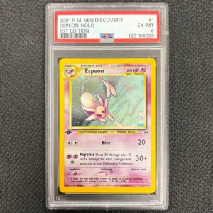 Pokemon TCG: Espeon 1/75 - 1st Edition Neo Discovery - PSA 6
