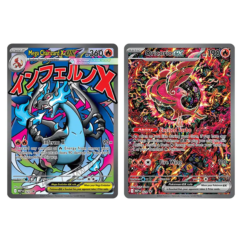 Pokemon TCG: Mega Charizard Ex MEP023 & Oricorio Ex MEP024 - Sealed Promo Pack